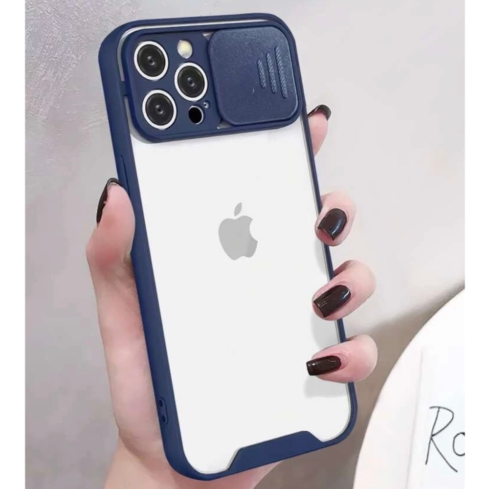 NEW! iPhone Blue/Clear Case with Camera Cover
